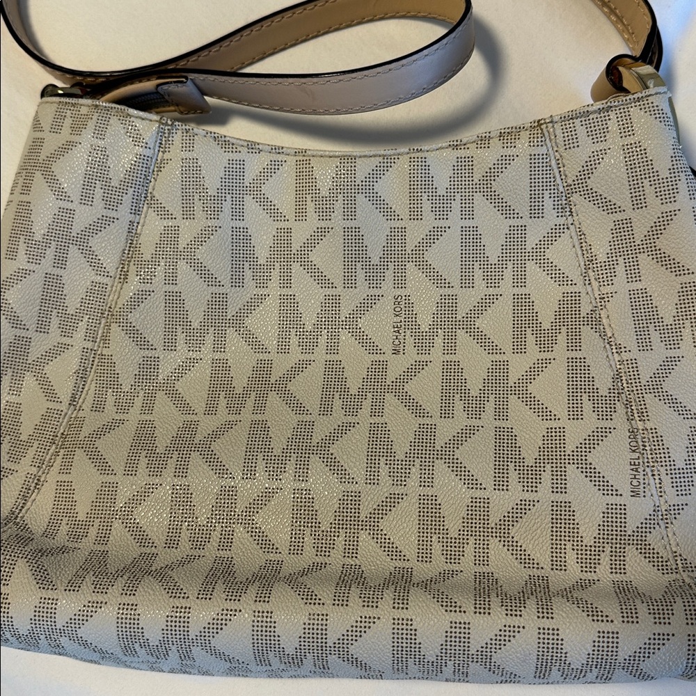 Michael Kors Shoulder Bag - Taupe with Brown Strap - Picture 3 of 11